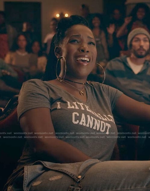 Joelle’s I literally cannot t-shirt on Dear White People