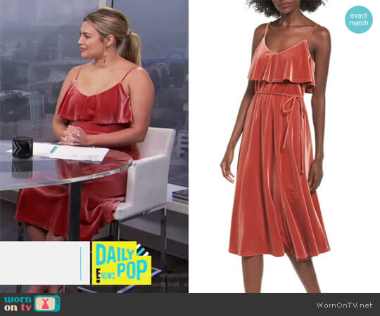 June & Hudson Velvet Midi Dress worn by Carissa Loethen Culiner on E! News