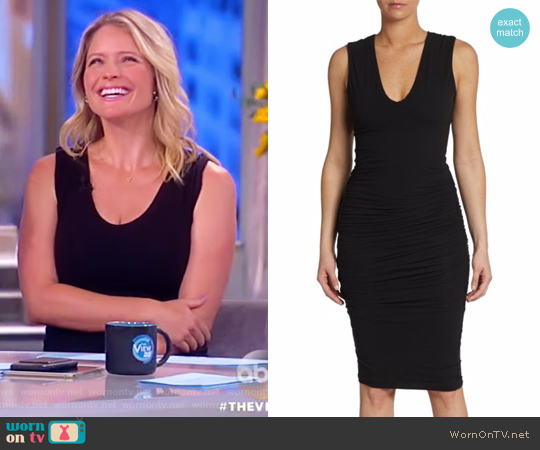 James Perse Sleeveless Ruched Sheath Dress worn by Sara Haines on The View