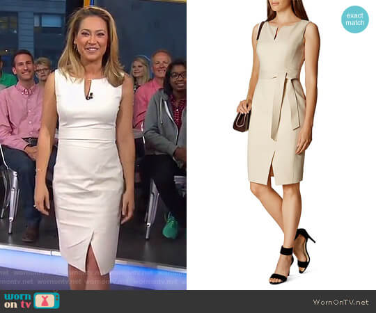 Karen Millen Belted Pencil Dress worn by Ginger Zee on Good Morning America