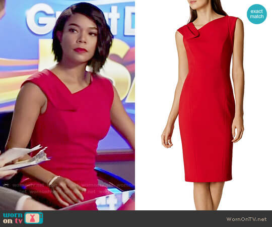 Karen Millen Fold Detail Pencil Dress worn by Mary Jane Paul (Gabrielle Union) on Being Mary Jane
