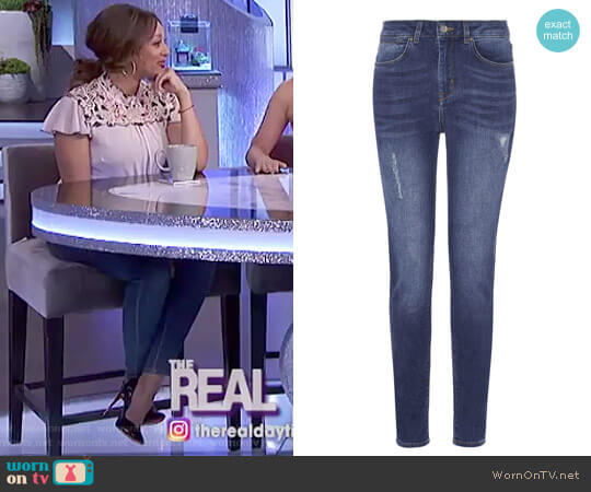Karen Millen Vintage Wash Skinny Jean worn by Tamera Mowry on The Real