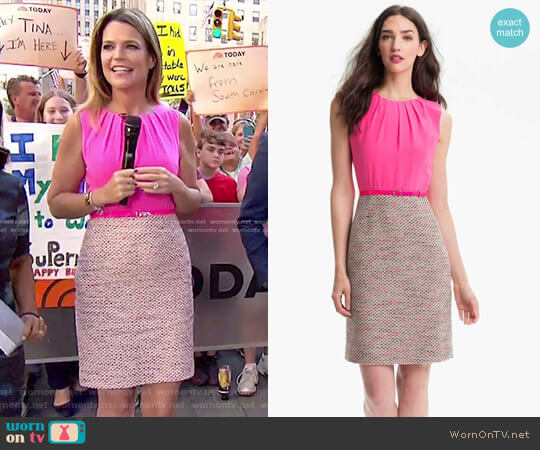 Kate Spade Evelyn Silk & Tweed Sheath Dress worn by Savannah Guthrie on Today