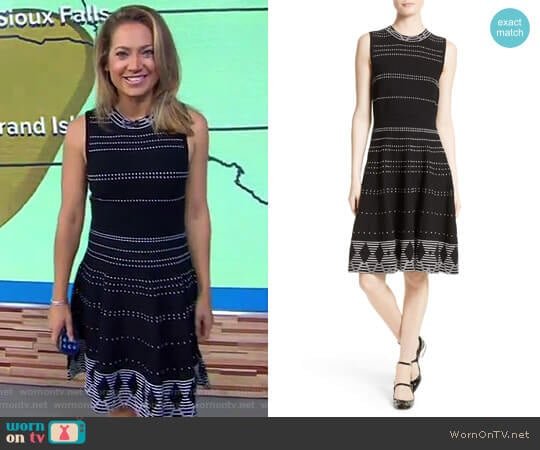 Kate Spade Texture Knit Fit & Flare Dress worn by Ginger Zee on Good Morning America