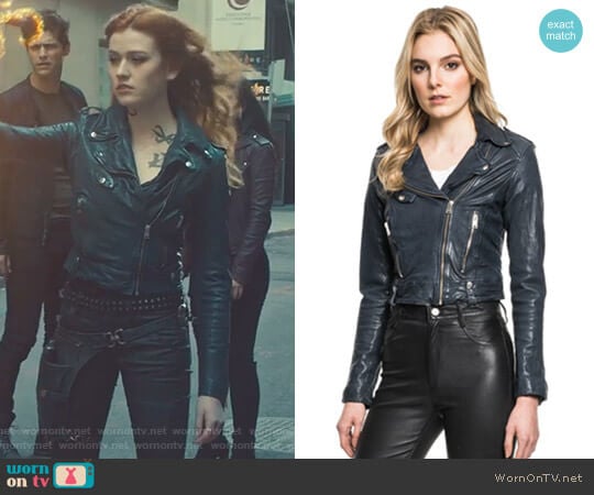LaMarque Ciara cropped Biker worn by Clary Fray (Katherine McNamara) on Shadowhunters