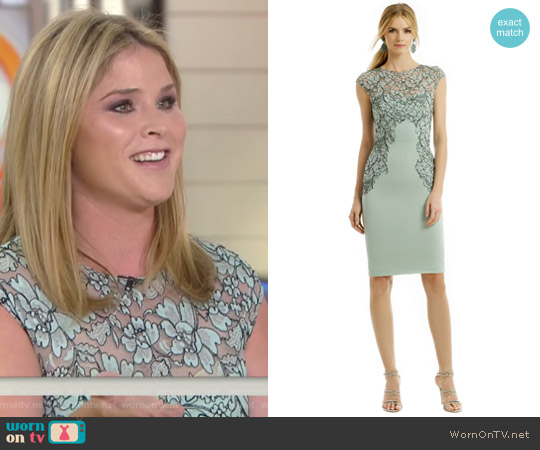 Lela Rose Floral Frame Sheath worn by Jenna Bush Hager on Today
