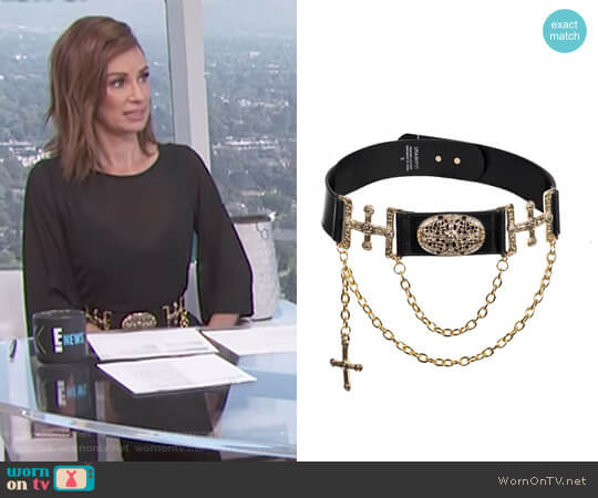 Linea Pelle Gothic Medallion Waist Belt worn by Catt Sadler on E! News