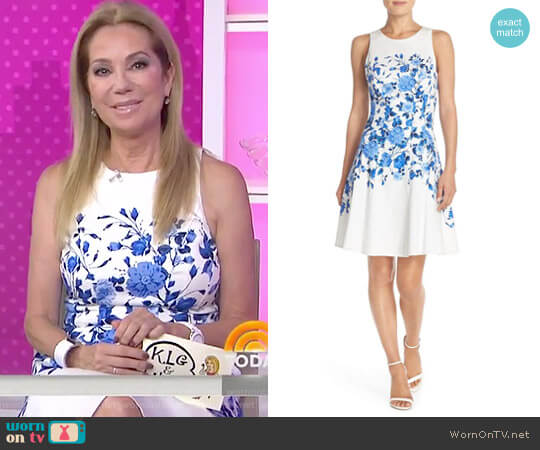 Maggy London Floral Sateen Fit & Flare Dress worn by Kathie Lee Gifford on Today