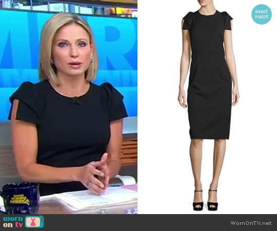 Michael Kors Origami-Sleeve Sheath Dress worn by Amy Robach on Good Morning America