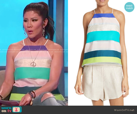 Milly Stripe Trapeze Camisole worn by Julie Chen on Big Brother