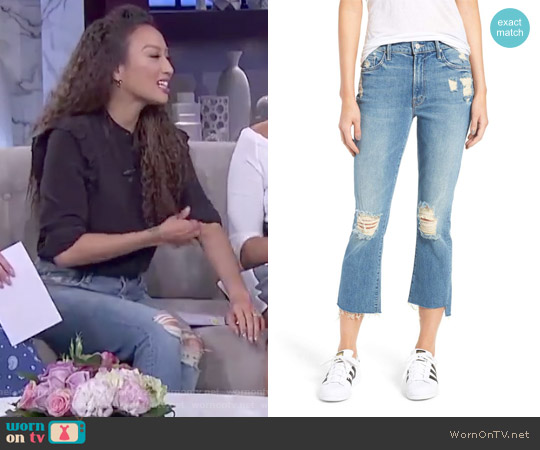 Mother The Insider Step Hem Crop Bootcut Jeans worn by Jeannie Mai on The Real