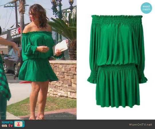 Norma Kamali Peasant Dress worn by Kelly Dodd on The Real Housewives of Orange County