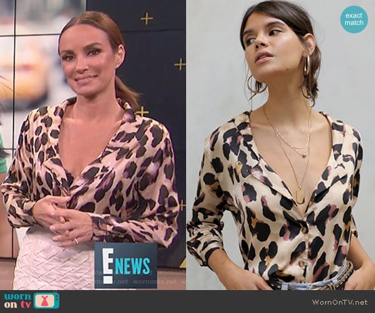 Never Fully Dressed Chester Shirt Leopard worn by Catt Sadler on E! News