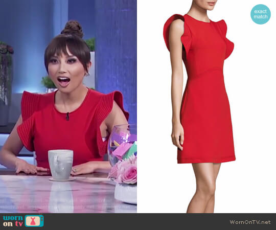 Opening Ceremony William Ruffle Sleeve Dress worn by Jeannie Mai on The Real