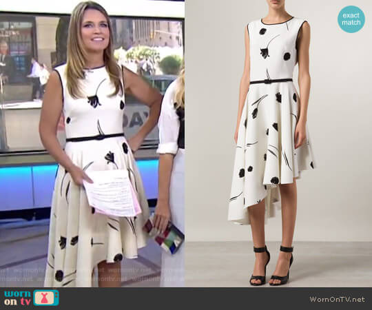Oscar de la Renta Flower Print Asymmetric Dress worn by Savannah Guthrie on Today