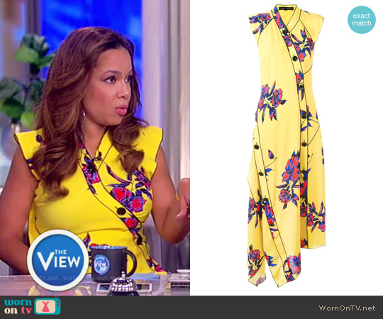 Proenza Schouler Asymmetric Floral Maxi Dress worn by Sunny Hostin on The View