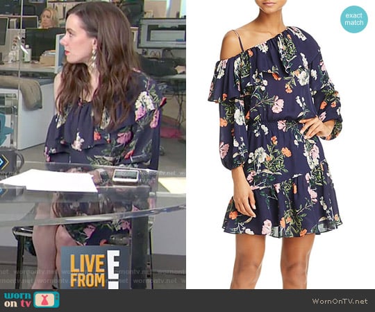 Parker Clarisse Floral Print Silk Ruffle Dress worn by Melanie Bromley on E! News