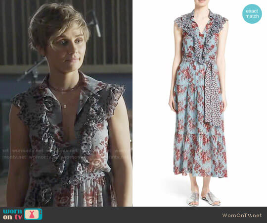Robert Rodriguez Ruffle Print Silk Dress worn by Scarlett O'Connor (Clare Bowen) on Nashville