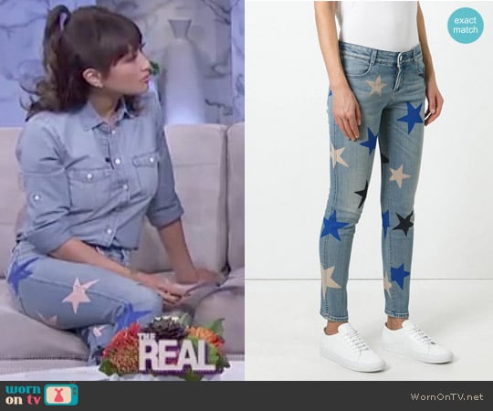 Stella McCartney Star Print Cropped Jeans worn by Jeannie Mai on The Real