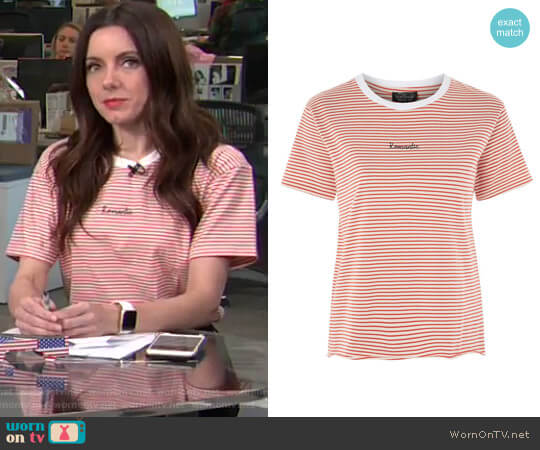 Topshop Romantic Stripe T-Shirt worn by Melanie Bromley on E! News