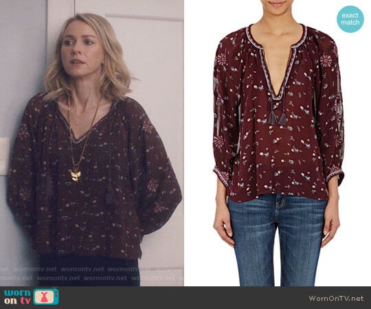 Ulla Johnson Lida Floral Blouse worn by Jean Holloway (Naomi Watts ) on Gypsy