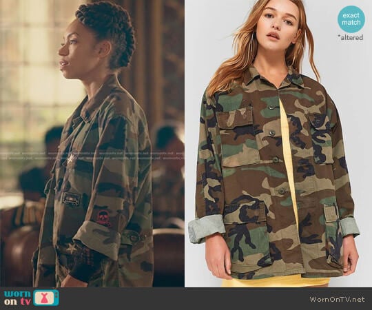 Urban Outfitters Urban Renewal Vintage Originals Camo Jacket worn by Samantha White (Logan Browning) on Dear White People
