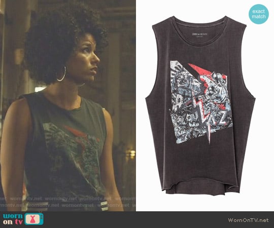 Zadig & Voltaire Moly Bis Overdyed Tank Top worn by Maia Roberts (Alisha Wainwright ) on Shadowhunters