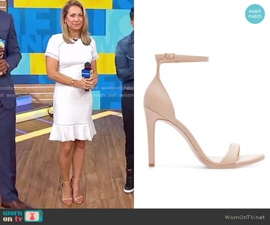 Zara Leather High Heel Sandal worn by Ginger Zee on Good Morning America
