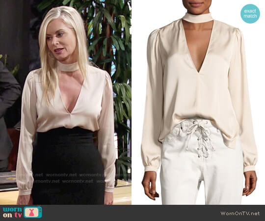 A.L.C. Liza Top worn by Ashley Abbott (Eileen Davidson) on The Young and the Restless