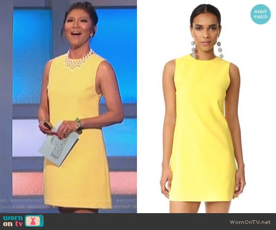Alice + Olivia Coley Dress in Lemon worn by Julie Chen on Big Brother
