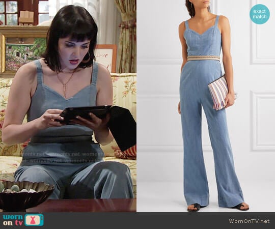 Alice + Olivia Cristal Jumpsuit worn by Tessa Porter (Cait Fairbanks) on The Young and the Restless