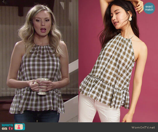 Cloth & Stone Gingham Halter Top worn by Abby Newman (Melissa Ordway) on The Young and the Restless