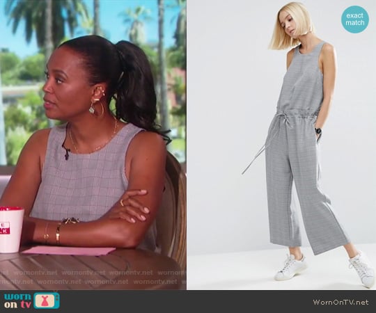ASOS Jumpsuit in Check with Paperbag Waist worn by Aisha Tyler on The Talk