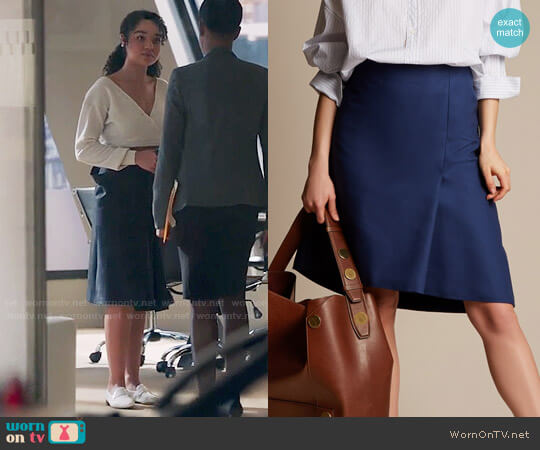 Balenciaga Asymmetric Cotton Skirt worn by Kat Edison (Aisha Dee) on The Bold Type