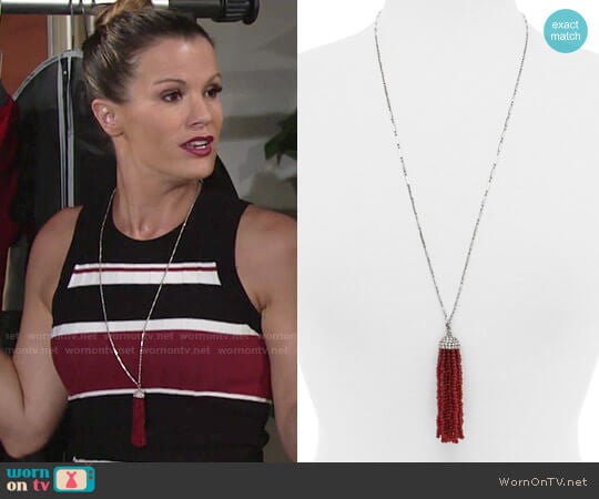 Baublebar Cabaret Tassel Pendant Necklace worn by Chelsea Lawson (Melissa Claire Egan) on The Young and the Restless