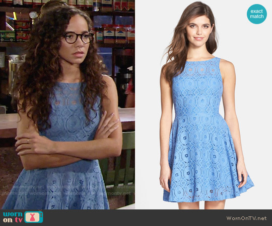 BB Dakota Renley Dress in French Blue worn by Mattie Ashby (Lexie Stevenson) on The Young and the Restless