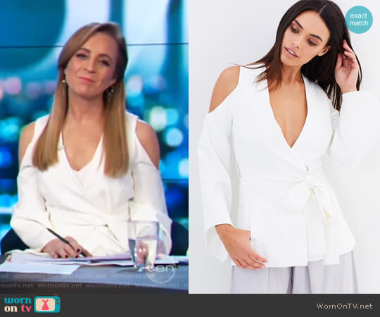 Blessed are the Meek Eliya Jacket worn by Carrie Bickmore on The Project