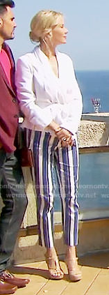 Brooke’s blue striped pants in Monaco on The Bold and the Beautiful