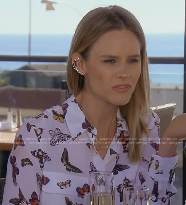 Meghan’s butterfly print top on The Real Housewives of OC
