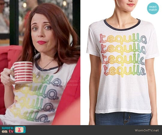 Chaser Tequila! Tee worn by Jo (Alanna Ubach) on Girlfriends Guide to Divorce