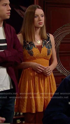 Coco’s yellow smocked waist dress on The Bold and the Beautiful