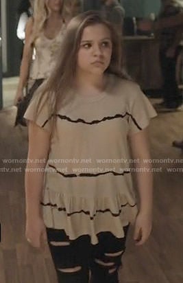 Daphne’s tie-dyed peplum tee on Nashville