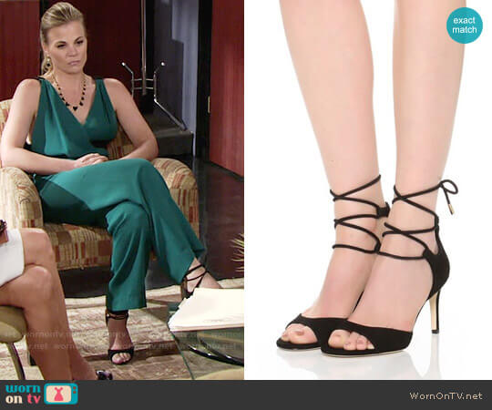 Diane von Furstenberg Rimini Ankle Wrap Sandal worn by Phyllis Newman (Gina Tognoni) on The Young and the Restless