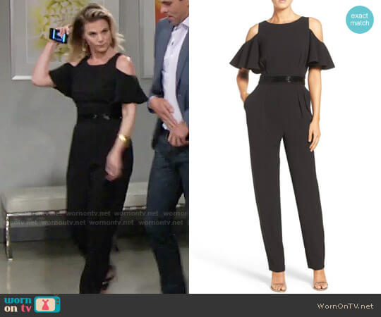 Eliza J Cold Shoulder Jumpsuit worn by Phyllis Newman (Gina Tognoni) on The Young and the Restless