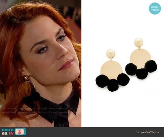 Elizabeth and James Stevie Earrings worn by Sally Spectra (Courtney Hope) on The Bold and the Beautiful