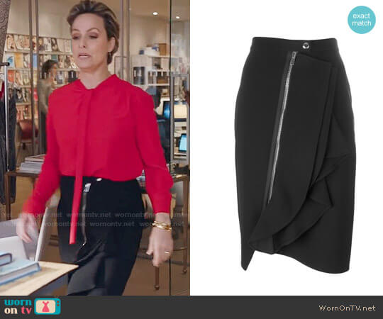 Givenchy Asymmetric Ruffle Trim Skirt worn by Jacqueline (Melora Hardin) on The Bold Type