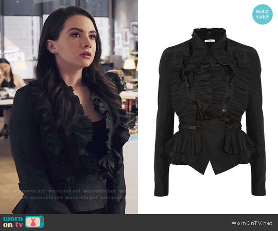 Givenchy Ruffled Taffeta Jacket worn by Jane Sloan (Katie Stevens) on The Bold Type
