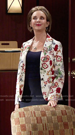 Gloria’s floral blazer on The Young and the Restless