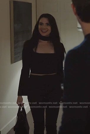 Jane’s black choker top on The Bold Type