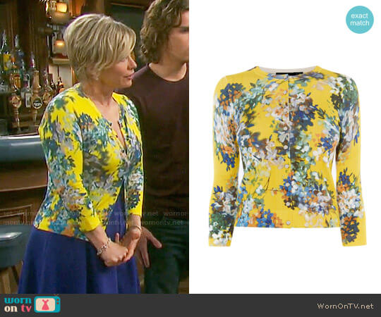 Karen Millen Floral Print Cardigan worn by Kayla Brady (Mary Beth Evans) on Days of our Lives